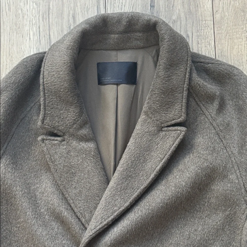 OAK + FORT Men’s Double-Breasted Wool-Blend Overcoat Jacket Men’s Large